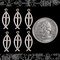 Antiqued Silver Plated Brass Fisherman's Christian Cross Charms - Set of Six - S-C140
